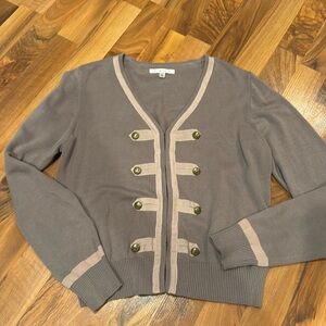 CAbi sweater- mocha and tan size‎ large women’s academia work officecore classic